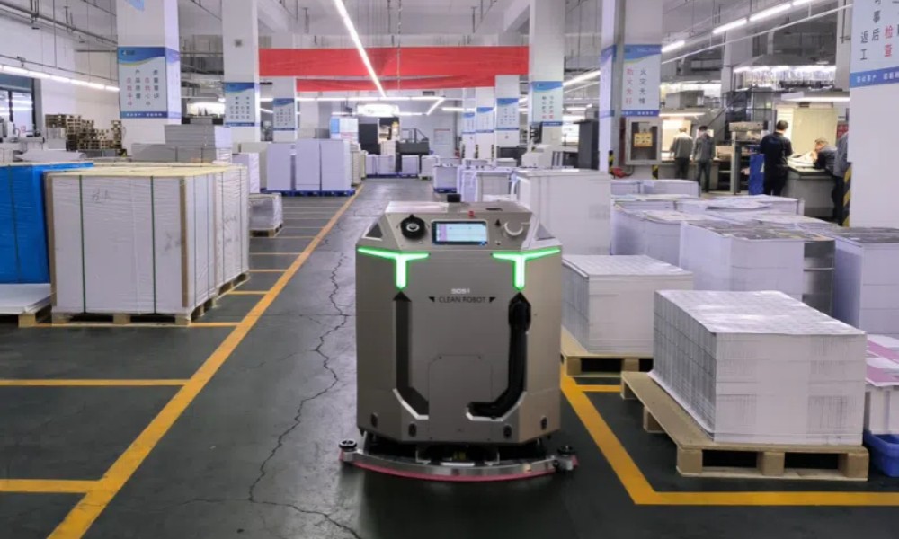 印刷車間星衛(wèi)來機器人清潔方案